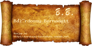 Bárdossy Bernadett névjegykártya