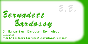 bernadett bardossy business card
