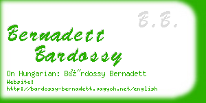 bernadett bardossy business card